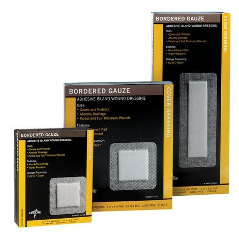 Medline - Msc3266h - Gauze,Border,6"x6",4"x4"pad,Sterile - Each
