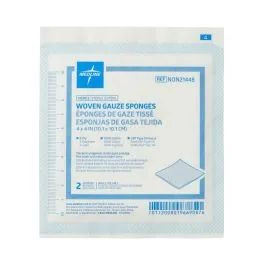 Medline - Non21448Hh - Gauze,Sponge,4"X4",8Ply,Strl,Lf - Package/2