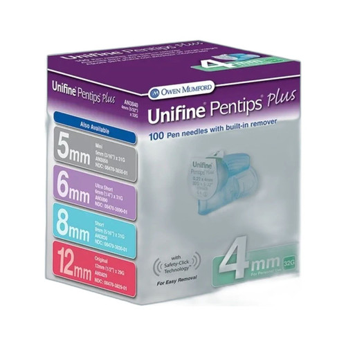Owen Mumford - An 3840 - Unifine Pentips Plus 32g 4mm Pen Needles. - Box/100