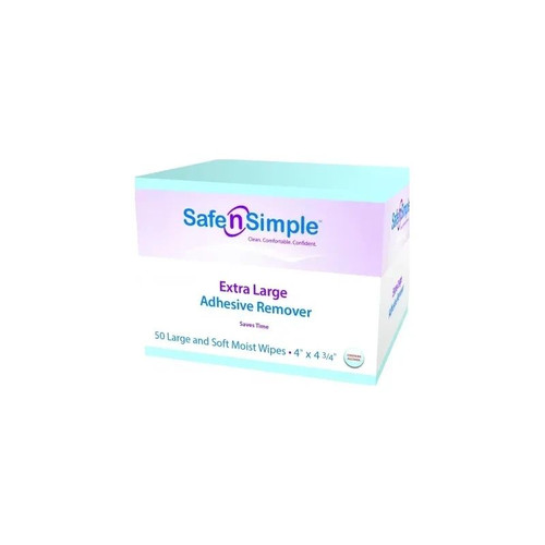 Safe N Simple - Sns00644 - Extra Large Adhesive Remover Wipe, 4" X 4 - 3/4" - Box/50