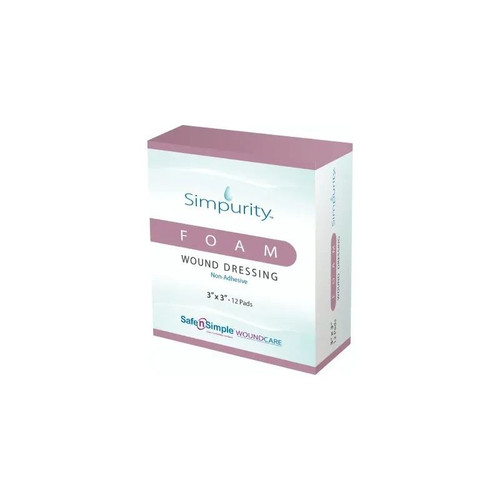 Safe N Simple - Simpurity - Sns51W03 - Foam Wound Dressing, 3" X 3". - Box/12