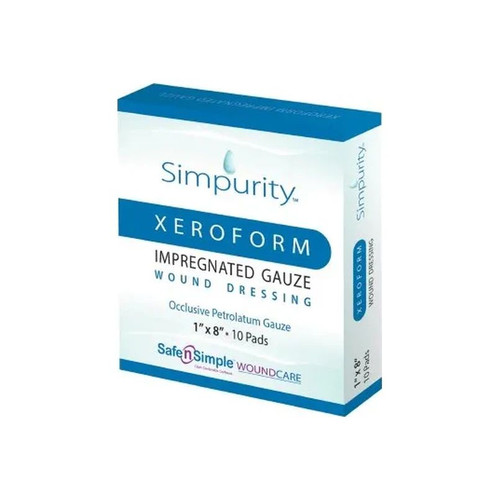 Safe N Simple - Simpurity - Sns58818 - Xeroform Petrolatum Impregnated Dressing Strip 1 X 8 Inch Sterile - Box/10