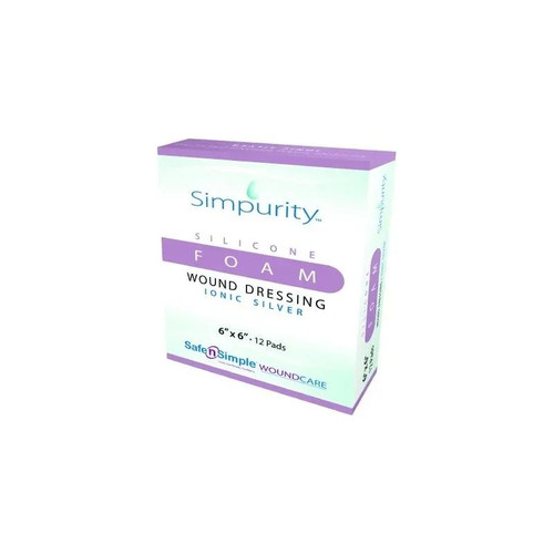 Safe N Simple - Simpurity - Sns74466 - Foam Wound Dressing Silver Silicone, 6" X 6". - Box/12