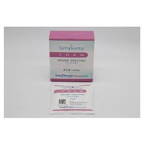 Safe N Simple - Sns74504 - Simpurity No Border Silicone Foam Dressing, 4 X - Box/12