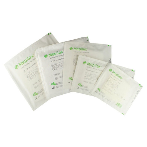 Molnlycke Health Care - Mepilex - 294399 - Us Soft Silicone Absorbent Foam Dressing 6" L X W Square With Safetac Technology And Pad, Sterile - Box/5