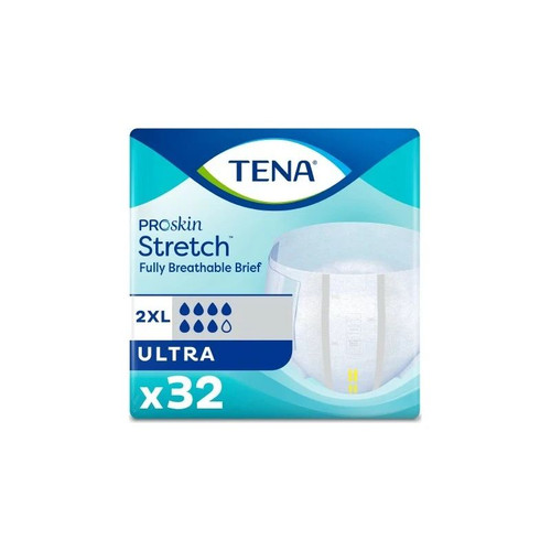 Essity Health & Medical Solutions - Tena Proskin Stretch - 61390 - Ultra Unisex Adult Incontinence Brief 2X - Large Disposable Heavy Absorbency - Bag/32