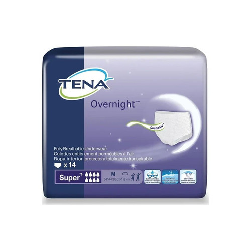 Essity - Tena Proskin Overnight Super - 72235 - Unisex Adult Absorbent Underwear Pull On With Tear Away Seams Medium Disposable Heavy Absorbency - Package/14