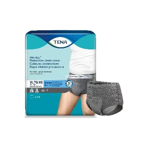 Essity - Tena Proskin Protective - 73540 - Male Adult Absorbent Underwear Pull On With Tear Away Seams X - Large Disposable Moderate Absorbency - Package/14