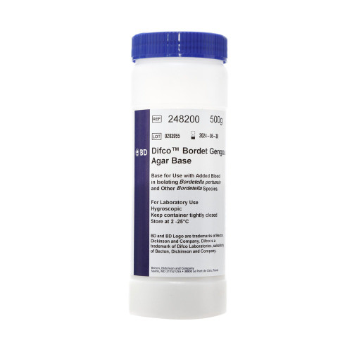 Bd Becton Dickinson - Difco - 248200 - Media Agar Bordet Gengou W/Charcoal Cefalexin 500Gm - Each