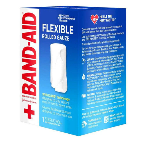 Johnson & - J Sales - 38137116140 - Gauze, Rolled Band - Aid Flexible 3"X2.1Yds - Box/5