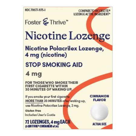 Mckesson - 70677117501 - Nicotine, Loz Ft Sm Cinnamon 4mg - Package/72