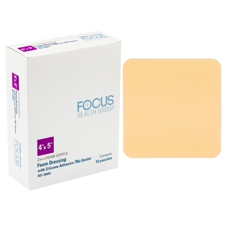 Focus Health Group - 20045 - Dressing, Foam Zenifoam Gentlesil Adh W/O Brdr 4X5" - Box/10
