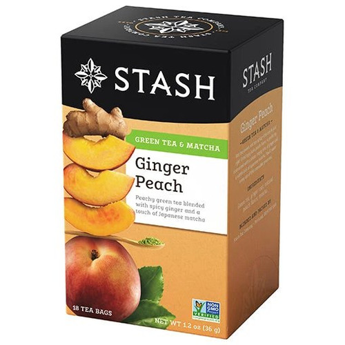 Stash Tea - 219321 - Green Teas & White Blends Ginger Peach With Matcha 18 Bags - Each
