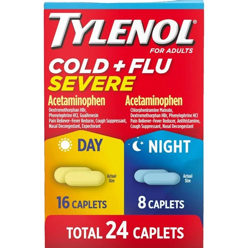 Kenvue Brands Ll - J & Healthcare Systems - 055024 - Cold + Flu Severe Day/Night Caplets 24 Ct. - Each