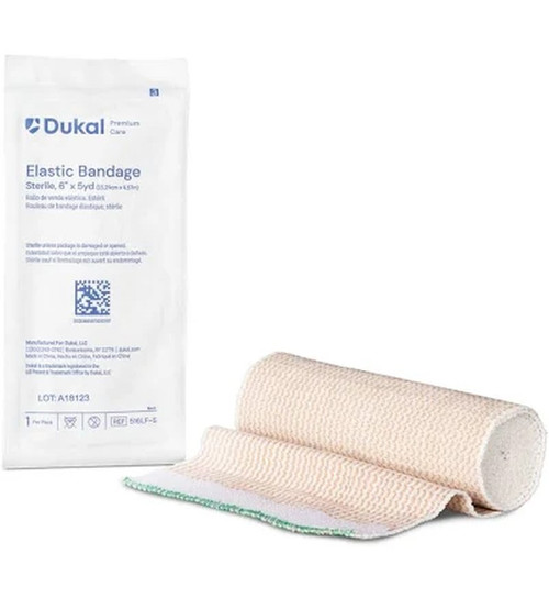 Dukal - Delta - 516Lf-S - Premium Elastic Bandage 6" X 5Yd Sterile Latex-Free 1-Pk 36 Pk-Cs - Case/36