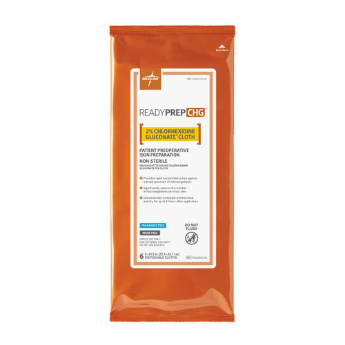 Medline - Msc099chgh - Cloth, 2% Chg, 6ea/Pk, 32 Pk/Cs - Case/32