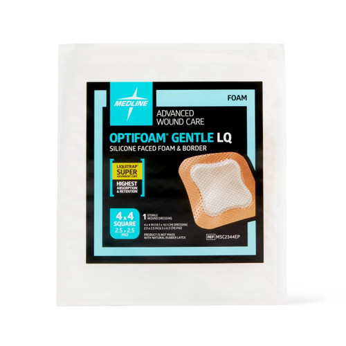 Medline - Msc2344eph - Optifoam Gentle Liquitrap,Bordered,4x4 - Each