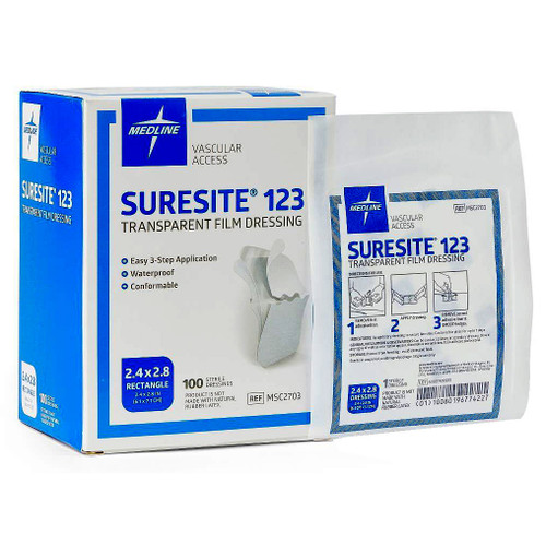 Medline - Msc2710h - Dressing,Trnsprnt,Suresite123,4"x10" - Each