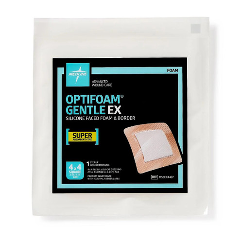 Medline - Mscex44eph - Optifoam Gentle Ex, Bordered, 4x4 - Each