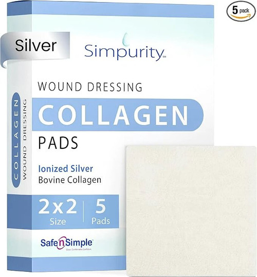 Safe N Simple - Sns51222 - Simpurity Silver Collagen Dressing 2" X - Box/5