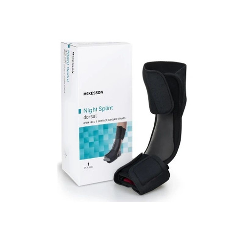 Mckesson - 155-14040S-M - Dorsal Night Splint Small / Medium Hook And Loop Closure Male 4 To 8 - 1/2 Female 5 9 - Foot - Each