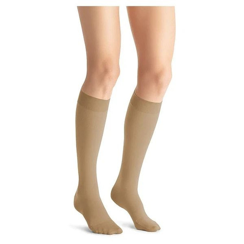 Bsn Medical - Jobst Opaque - 115605 - Compression Stocking Knee High Medium / Petite Silky Beige Natural Closed Toe - Pair