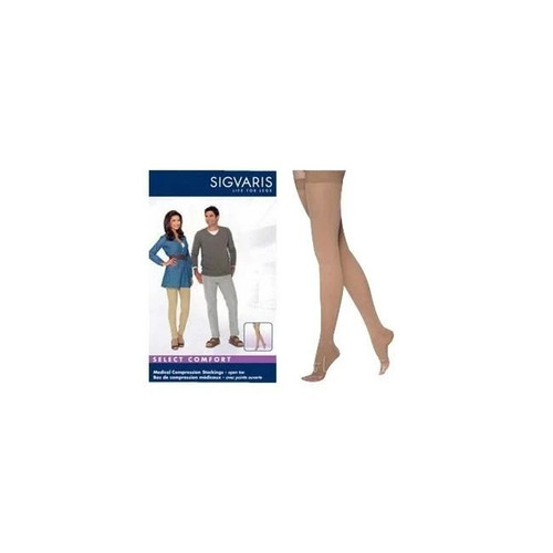 Sigvaris - 862Nl2O66 - Select Comfort Thigh - High Compression Stockings With Grip - Top Size L2, Crispa - Pair