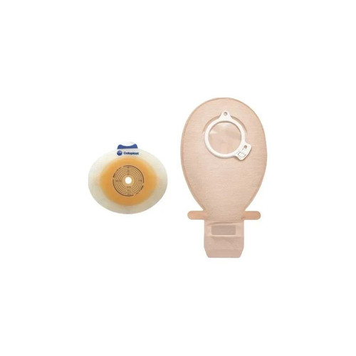 Coloplast - Sensura Click - 10022 - Ostomy Barrier Precut Standard Wear Double Layer Adhesive 50 Mm Flange Red Code System 3/16 Inch Opening - Box/5