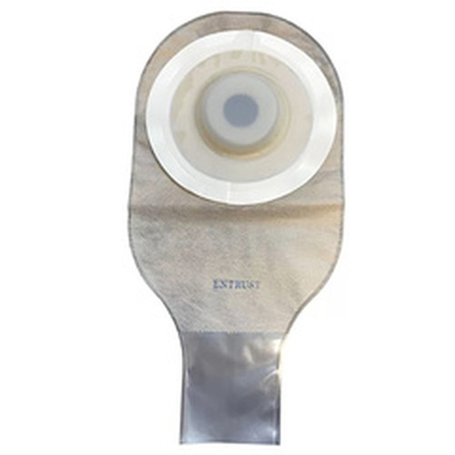 Fortis Medical - 12100c - Entrust 12" Drainable Pouch, Transparent, Clip, Extended Wear, Convex, 1" Ps With Belt Tabs, And One Curved Tail Closure - Box/10