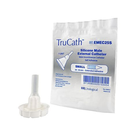 Hr Healthcare - Hr Pharmaceuticals - EMEC25S - Trucath Male External Catheter, Extended Adhesive, 100 Silicone, Small, 25mm 