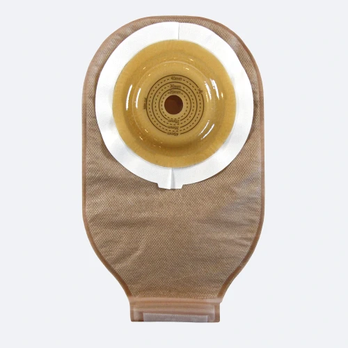 Safe N Simple - Sns7618958 - 12 Drainable, One Piece Pouch, Standard Wear, Cut To Fit, Convex, Beige, With Tape Collar And Velcro Closure - Box/10