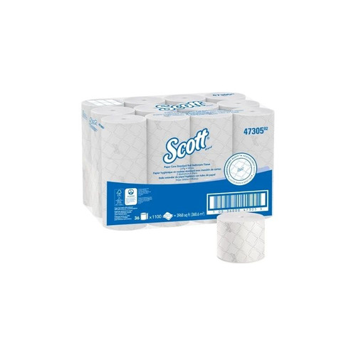 Kimberly Clark - Scott Pro - 47305 - Toilet Tissue White 2 - Ply Standard Size Cored Roll 1100 Sheets 3 - 7/10 X 9/10 Inch - Case/36