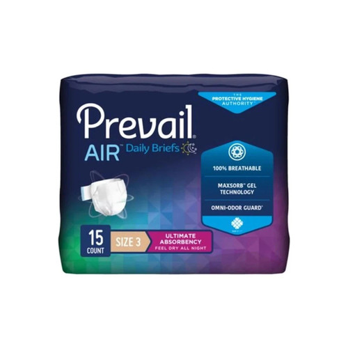 First Quality - Prevail - Pvbng-014Ca - Air Plus Unisex Adult Incontinence Brief Size 3 Disposable Heavy Absorbency - Case/60