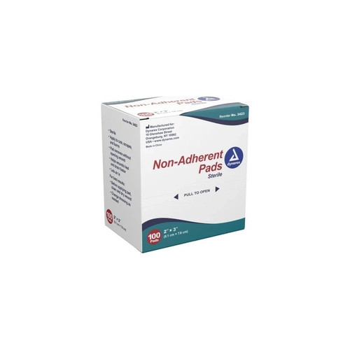 Dynarex - 3423 - Non - Adherent Dressing 2 X 3 Inch Sterile Rectangle - Case/1200