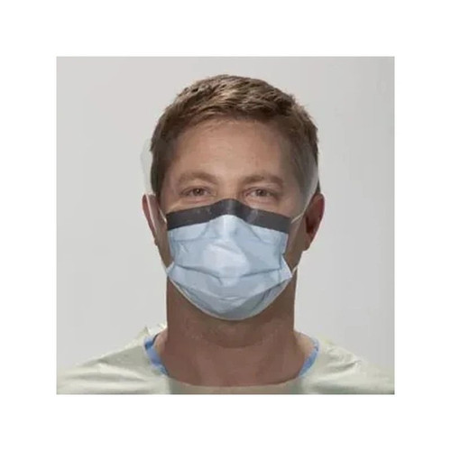 Halyard Health - 00146 - Fluidshield Fog - Free Procedure Mask With Earloops Wraparound Visor Blue 25 - Pkg 4 Cs - 60 Plt - Us Only - Box/1
