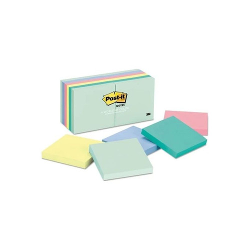 3M - Mmm-654Ast - Original Pads In Beachside Cafe Collection Colors, 3 X - Package/1