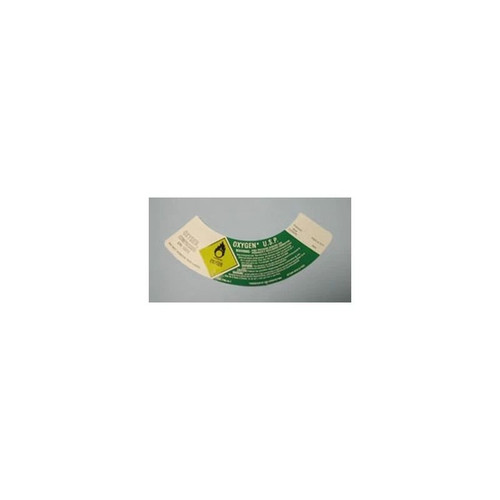 Mada Medical - Barkley - 1306L - Pre - Printed Label Laboratory Use Beige / Green Oxygen Filled Black White Biohazard - Each