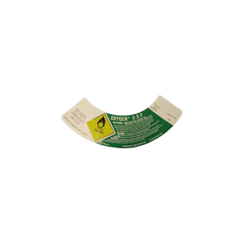 Mada Medical - Barkley - 1306L - Pre - Printed Label Laboratory Use Beige / Green Oxygen Filled Black White Biohazard - Each