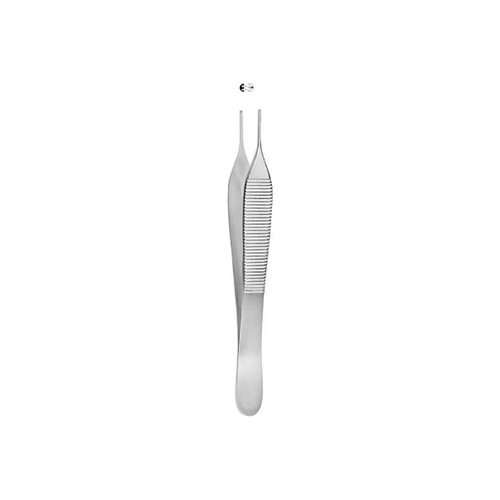 Mckesson - 43-1-773 - Argent Tissue Forceps Adson 4 - 3/4 Inch Length Surgical Grade Stainless Steel Nonsterile Nonlocking Thumb Handle Straight 2 X 3 Teeth - Each