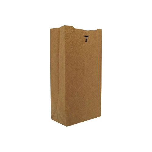 Rj Schinner - Duro - 18408 - Co - Grocery Bag Brown Kraft Recycled Paper 8 - Case/500