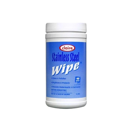 Rj Schinner - Claire - Cl993 - Co - Stainless Steel Cleaner Premoistened Manual Pull Wipe 40 Count Canister Citrus Scent Nonsterile - Carton/240