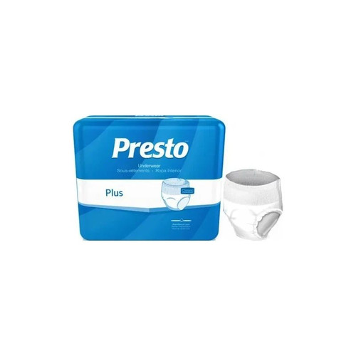 Drylock Technologies - Aub01020 - Presto Plus Incontinence Underwear, Adult, Pull - Ups, Classic Plus, Medium, 32'' To 44'' White - Case/80