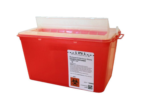 Plasti-Products - 145004 - Container Sharps Red 5Qt Horizontal - CS/25