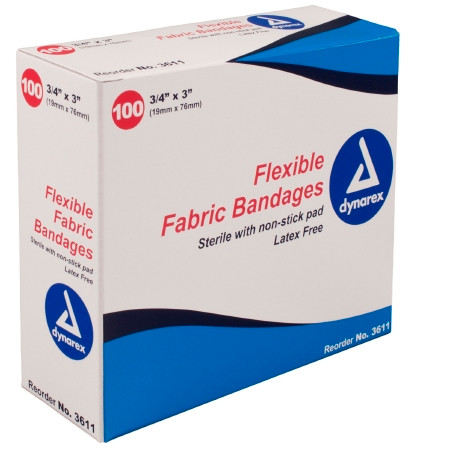 Dynarex - 3611 - Bandage Econ Adhsv Str 3/4"X3" - CS/2400