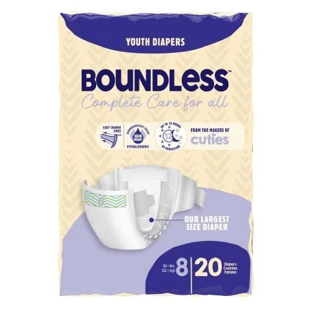 First Quality - Cr8001 - Cuties Baby/Youth Diaper, 58+ Lbs, Size 8 - PK/20