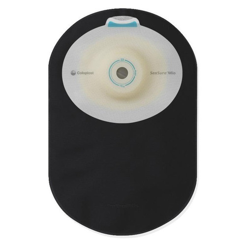 Coloplast - Sensura Mio - 19557 - 1 Piece Closed Pouch Deep Convex Maxi Black With Inspection Window Pre Cut 1/8 5/16 - Bx/10