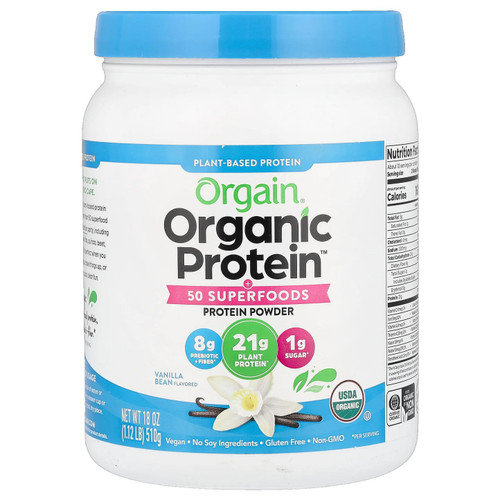 Orgain - 20851770007355 - Orgain Organic Protein 50 Superfoods Plant Based Powder Vanilla Bean Flavored 18 Oz - EA/1
