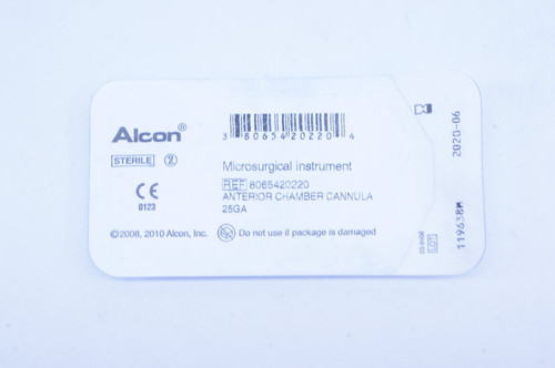Alcon Labs - 8065420220 - Anterior Chamber Cannula 25Ga - Box of 10