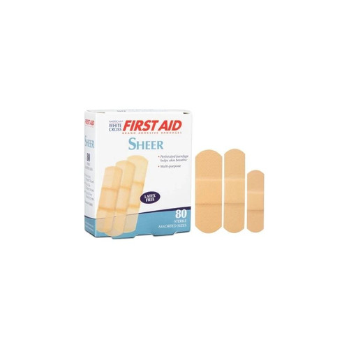 Dukal - American White Cross - 1260033 - Adhesive Strip Assorted Sizes Plastic Shapes Sheer Sterile