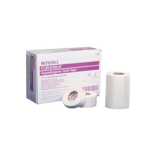 Cardinal Health - Kendall - 7138C - Hypoallergenic Silk Medical Tape White 1 Inch X 10 Yard Like Cloth Nonsterile